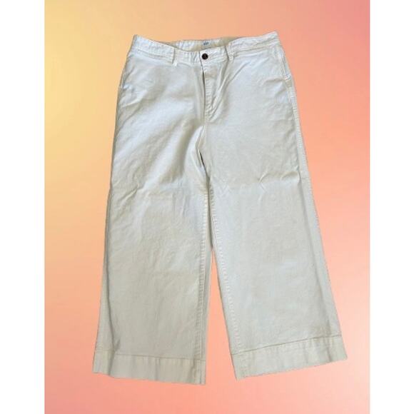 Gap Women’s Off-White Wide Leg Crop Jeans 16 - Picture 1 of 3